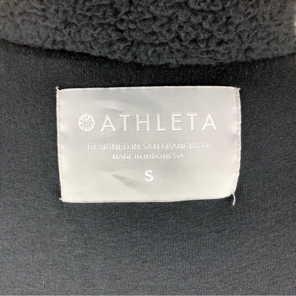Athleta | Black Fuzzy Fleece Ultra Warm Long Jacket - Picture 5 of 8